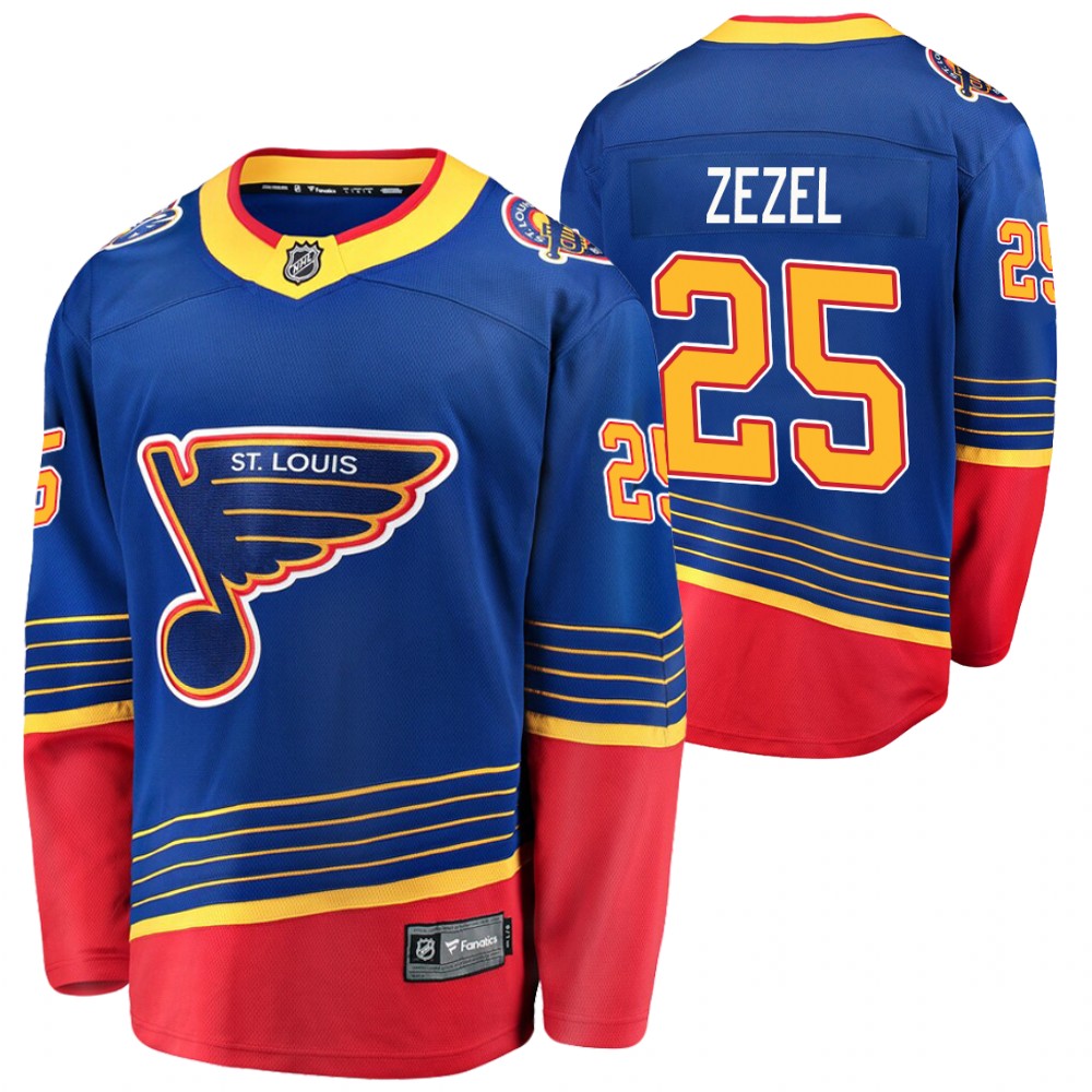 Blues Peter Zezel Jersey Retro Blue Premier Breakaway Player Men's