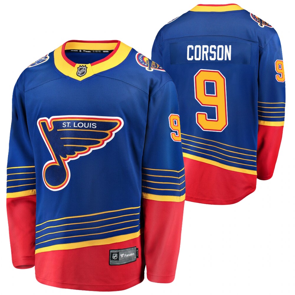 Blues Shayne Corson Jersey Retro Blue Premier Breakaway Player Men's