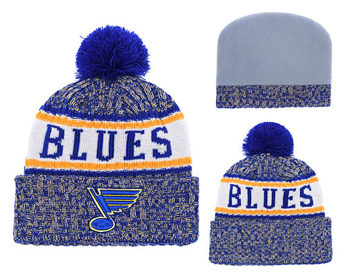 Blues Team Logo Blue Pom Knit Hat YD