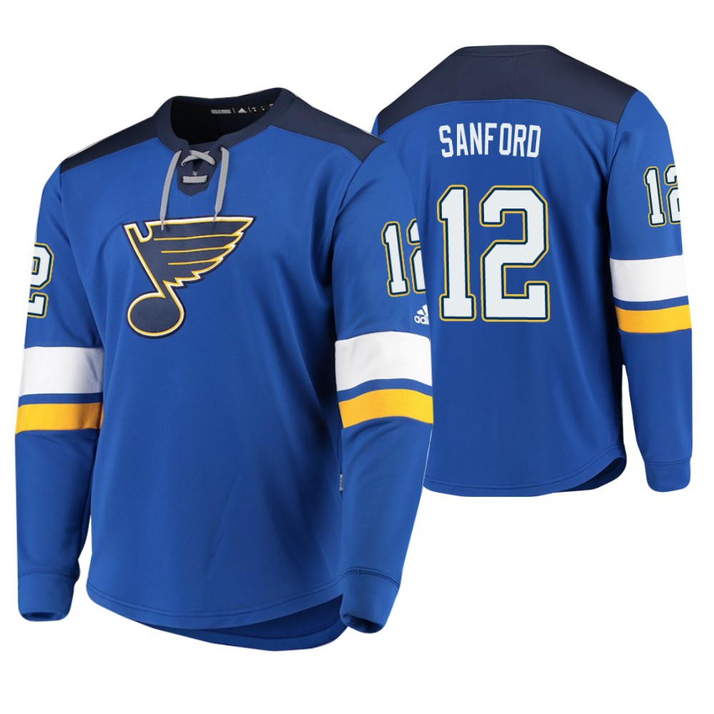 Blues Zach Sanford Blue Platinum Jersey