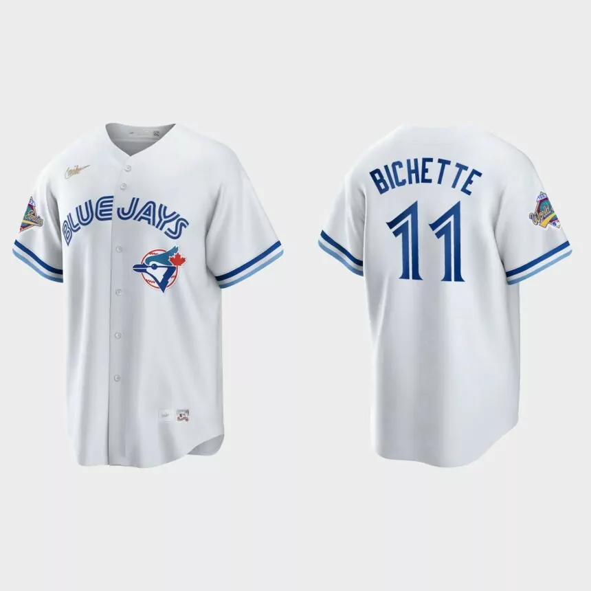 Bo Bichette Toronto Blue Jays 1992 World Series Patch Cooperstown Jersey – White