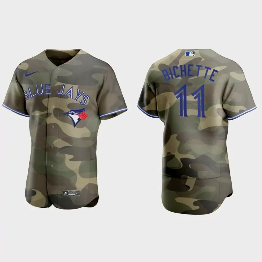 Bo Bichette Toronto Blue Jays 2021 National Armed Forces Day Authentic Jersey – Camo