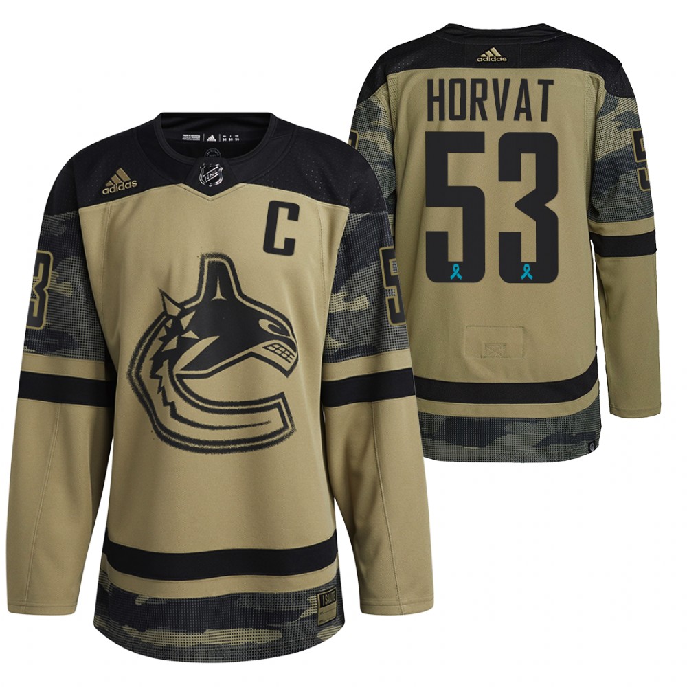 Bo Horvat Jersey Vancouver Canucks Canadian Armed Force Camo 2021 CAF Night