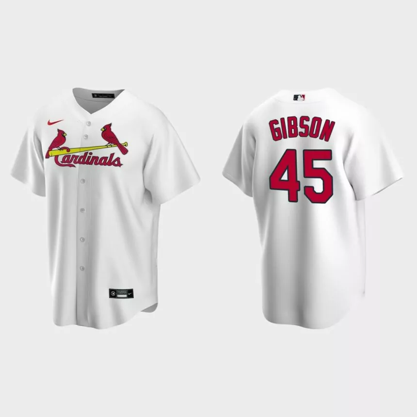 Bob Gibson #45 St. Louis Cardinals Home Replica Jersey – White