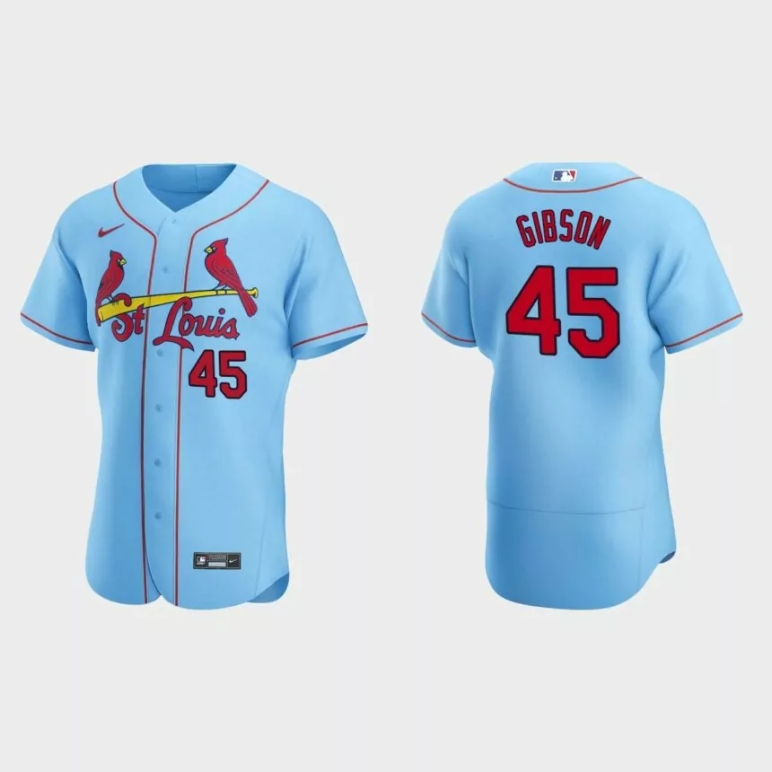 Bob Gibson #45 St. Louis Cardinals Light Blue Authentic 2020 Alternate Jersey