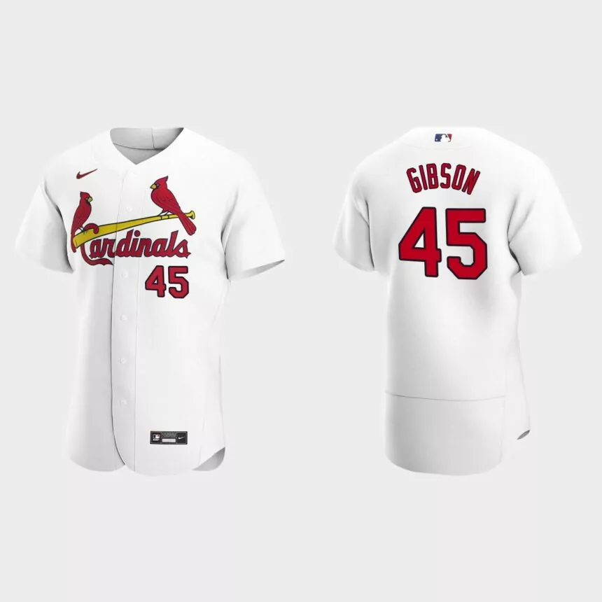 Bob Gibson #45 St. Louis Cardinals White Authentic 2020 Home Jersey