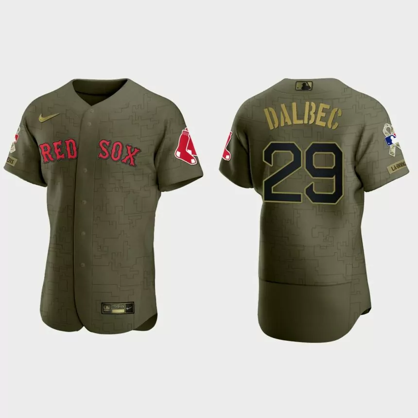 Bobby Dalbec Boston Red Sox 2021 Salute to Service Digital Camo Jersey – Green