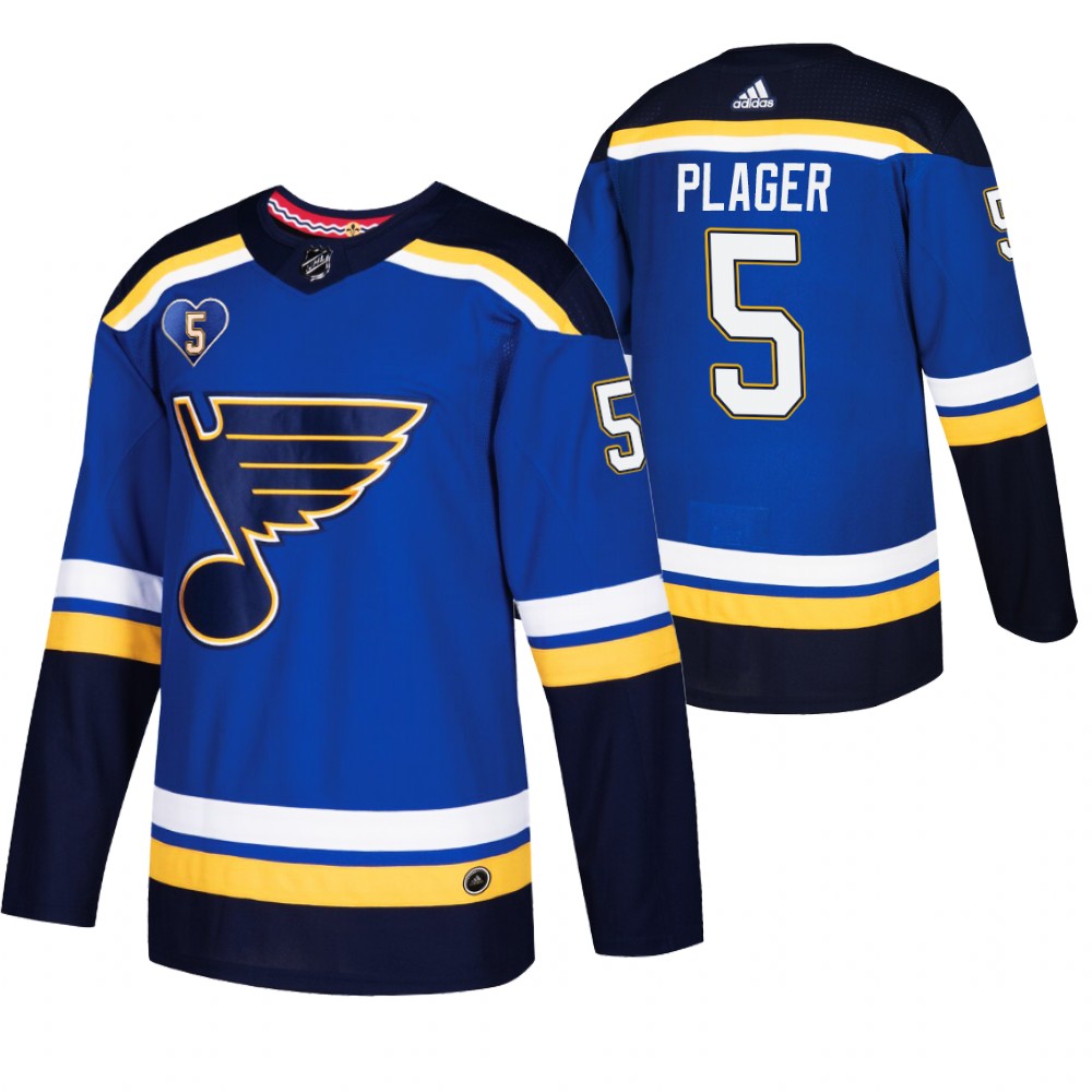 Bobby Plager St. Louis Blues Blue Retired Number Jersey Honor Legend