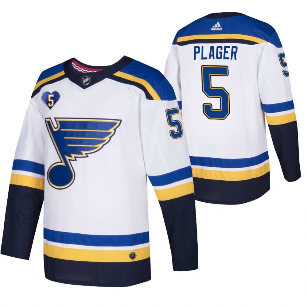 Bobby Plager St. Louis Blues White Honor Legend Jersey Retired Player