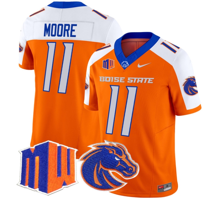Boise State Broncos 2024 Vapor Limited  Football Jersey - All Stitched  ORANGE ALTERNATE #11 KELLEN MOORE