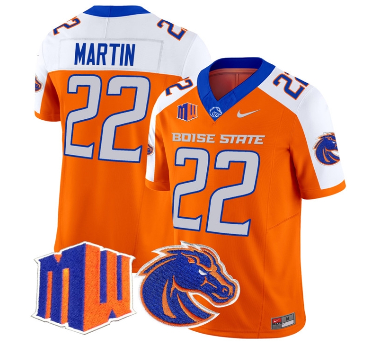 Boise State Broncos 2024 Vapor Limited  Football Jersey - All Stitched  ORANGE ALTERNATE #22 DOUG MARTIN