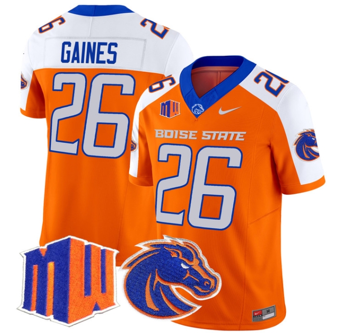 Boise State Broncos 2024 Vapor Limited  Football Jersey - All Stitched  ORANGE ALTERNATE #26 SIRE GAINES