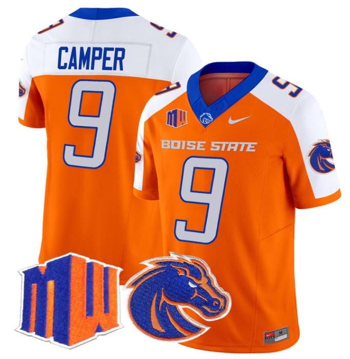 Boise State Broncos 2024 Vapor Limited  Football Jersey - All Stitched  ORANGE ALTERNATE #9 CAMERON CAMPER