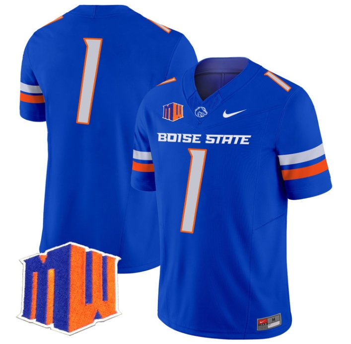 Boise State Broncos 2024 Vapor Limited  Football Jersey - All Stitched  ROYAL #1 no name