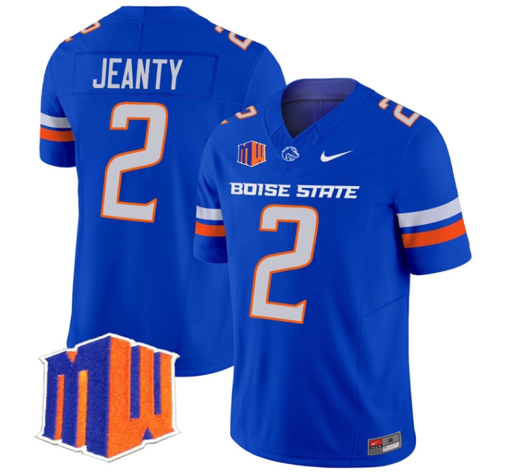 Boise State Broncos 2024 Vapor Limited  Football Jersey - All Stitched  ROYAL #2 ASHTON JEANTY