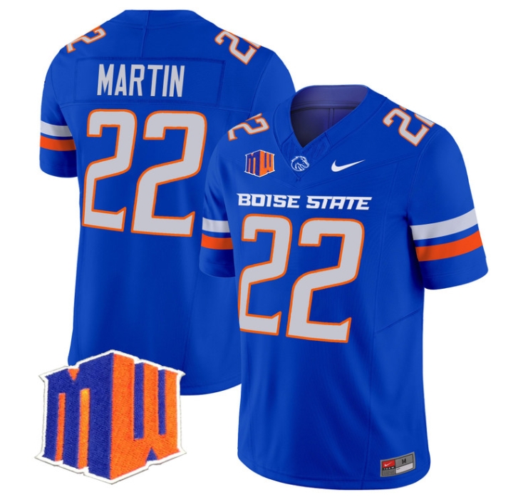 Boise State Broncos 2024 Vapor Limited  Football Jersey - All Stitched  ROYAL #22 DOUG MARTIN