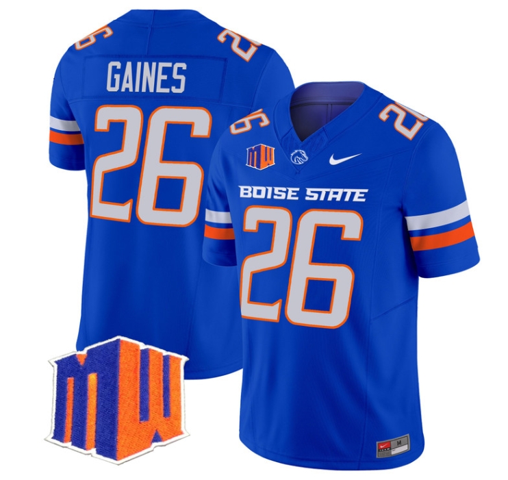 Boise State Broncos 2024 Vapor Limited  Football Jersey - All Stitched  ROYAL #26 SIRE GAINES