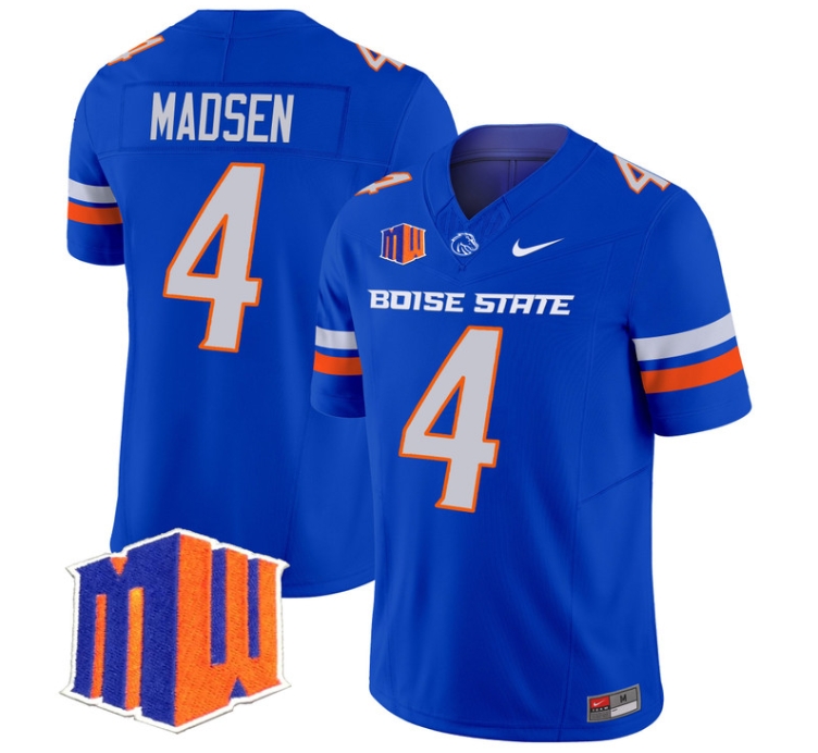 Boise State Broncos 2024 Vapor Limited  Football Jersey - All Stitched  ROYAL #4 MADDUX MADSEN