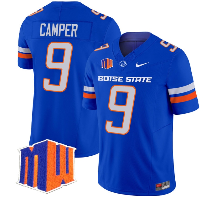 Boise State Broncos 2024 Vapor Limited  Football Jersey - All Stitched  ROYAL #9 CAMERON CAMPER