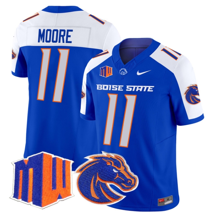 Boise State Broncos 2024 Vapor Limited  Football Jersey - All Stitched  ROYAL ALTERNATE #11 KELLEN MOORE