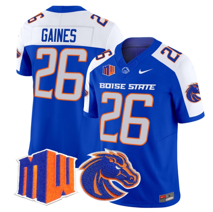 Boise State Broncos 2024 Vapor Limited  Football Jersey - All Stitched  ROYAL ALTERNATE #26 SIRE GAINES
