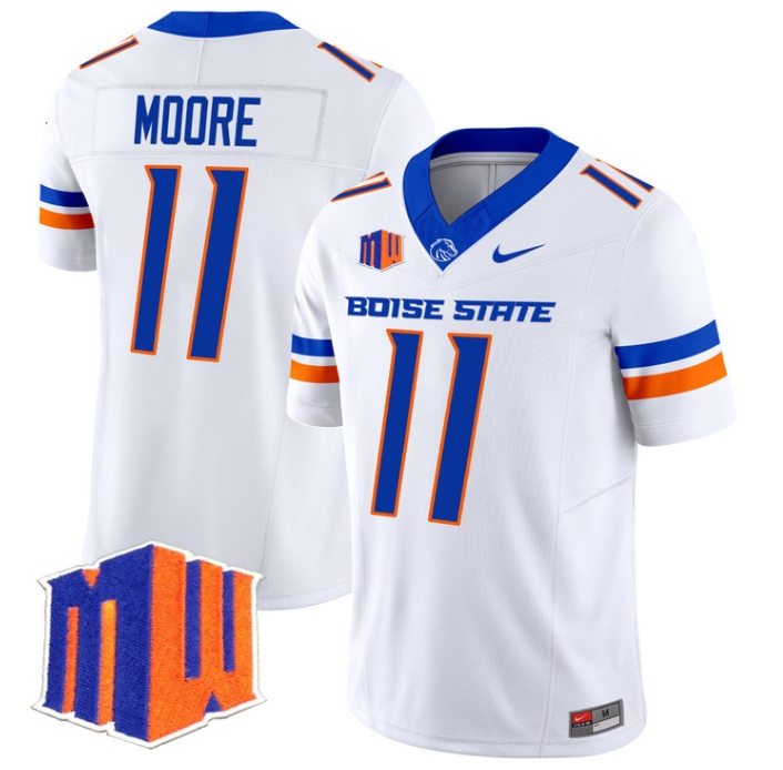 Boise State Broncos 2024 Vapor Limited  Football Jersey - All Stitched  WHITE #11 KELLEN MOORE
