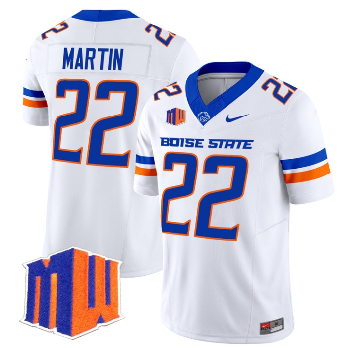 Boise State Broncos 2024 Vapor Limited  Football Jersey - All Stitched  WHITE #22 DOUG MARTIN