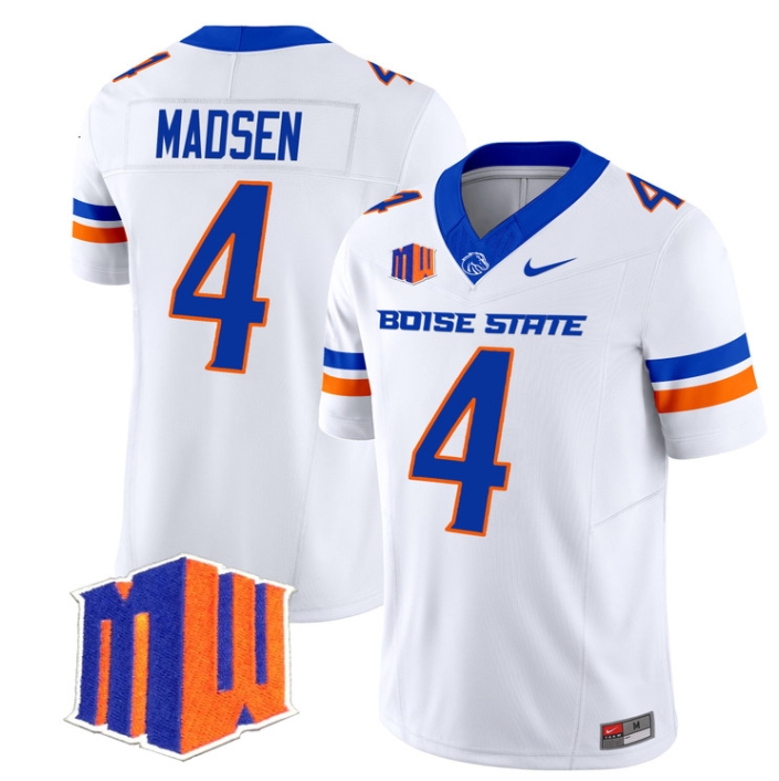 Boise State Broncos 2024 Vapor Limited  Football Jersey - All Stitched  WHITE #4 MADDUX MADSEN