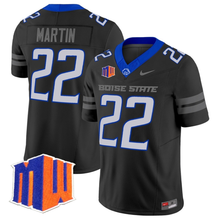 Boise State Broncos 2024 Vapor Limited  Football Jersey - All Stitched BLACK #22 DOUG MARTIN