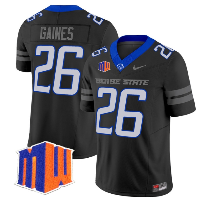 Boise State Broncos 2024 Vapor Limited  Football Jersey - All Stitched BLACK #26 SIRE GAINES