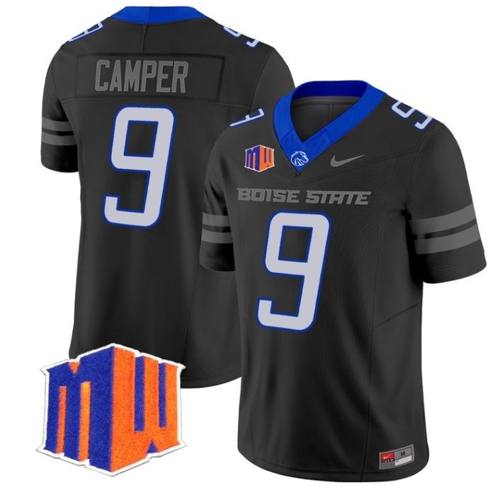 Boise State Broncos 2024 Vapor Limited  Football Jersey - All Stitched BLACK #9 CAMERON CAMPER