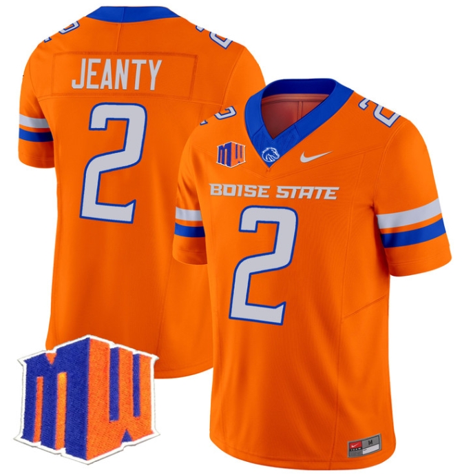 Boise State Broncos 2024 Vapor Limited  Football Jersey - All Stitched ORANGE #2 ASHTON JEANTY