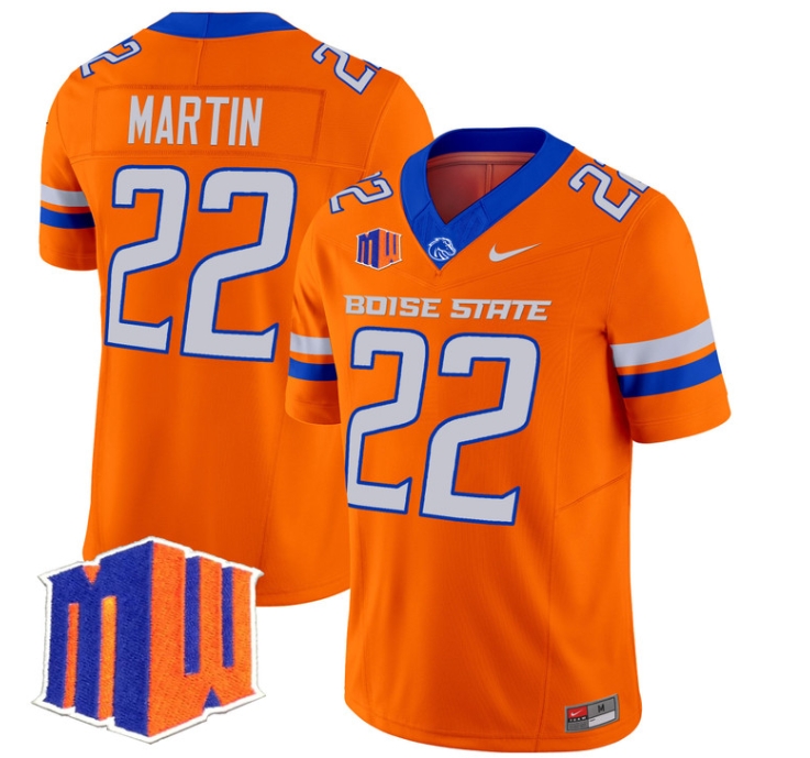Boise State Broncos 2024 Vapor Limited  Football Jersey - All Stitched ORANGE #22 DOUG MARTIN
