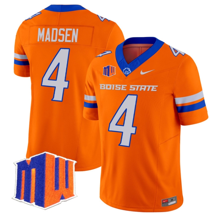 Boise State Broncos 2024 Vapor Limited  Football Jersey - All Stitched ORANGE #4 MADDUX MADSEN