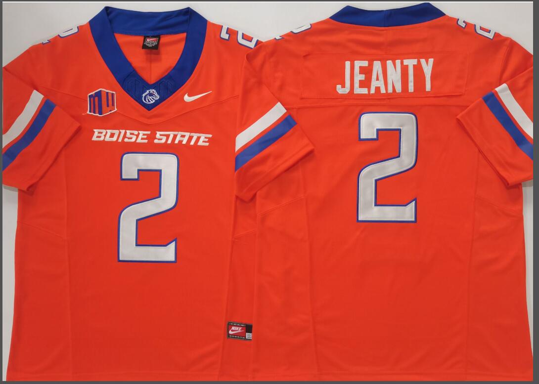 Boise State Broncos Orange #2 JEANTY Jerseys
