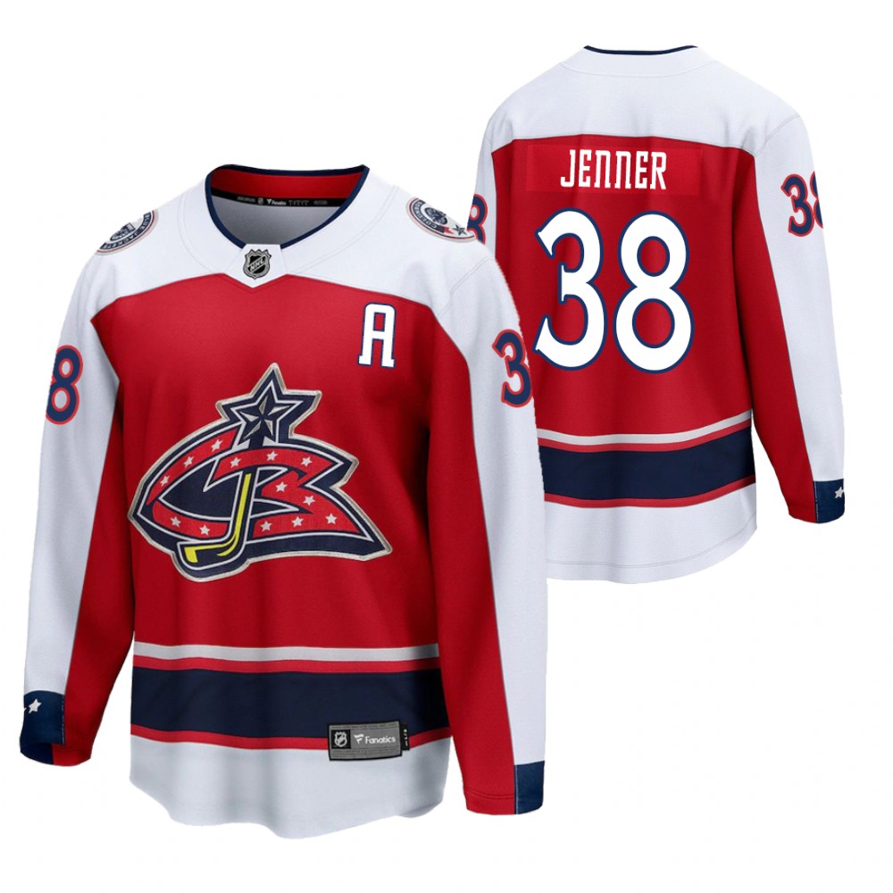 Boone Jenner Blue Jackets 2021 Reverse Retro Red Jersey Special Edition