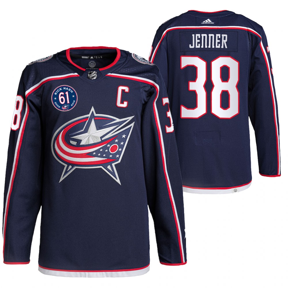Boone Jenner Columbus Blue Jackets Navy Rick Nash 61 Patch 2022 Jersey Authentic Primegreen