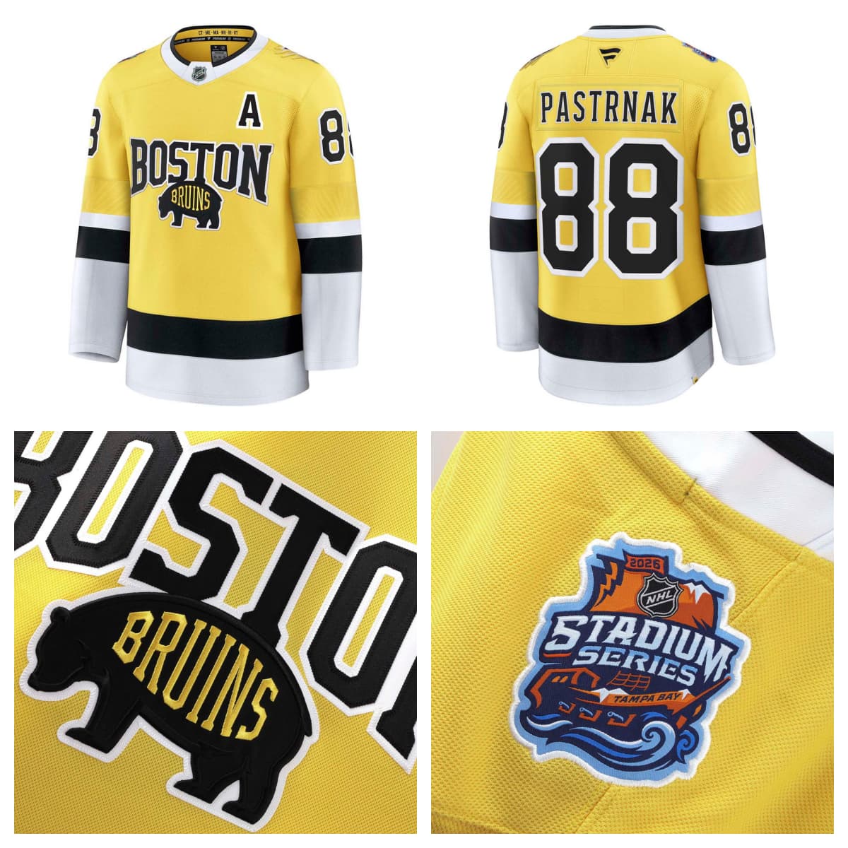 Boston Boston Bruins 2026 Stadium Series Fanatics Premium  David Pastrnak  Jersey