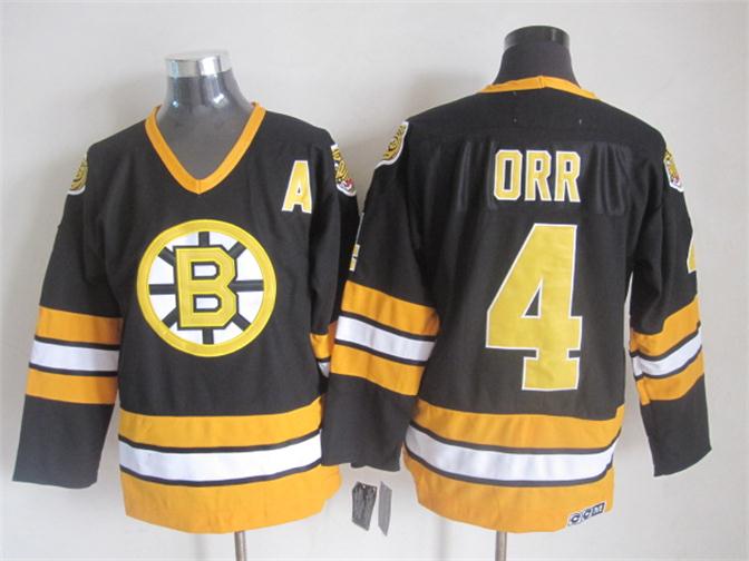 Boston Bruins #4 Bobby Orr 1975 CCM Vintage Throwback Heroes of Hockey Stitched Jersey
