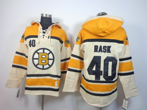 Boston Bruins #40 Tuukka Rask Cream Hoody Stitched