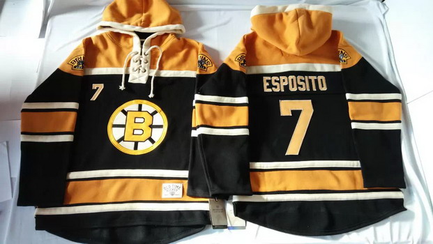 Boston Bruins #7 Phil Esposito Black Old Time Hockey hoodie Stitched