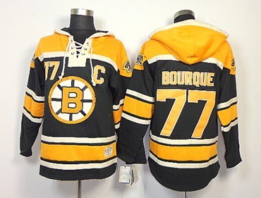 Boston Bruins #77 Chris Bourque Black Old Time Hockey hoodies Stitched