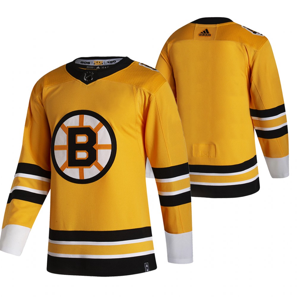 Boston Bruins 2021 Reverse Retro Blank Yellow Jersey Special Edition Authentic Stitched