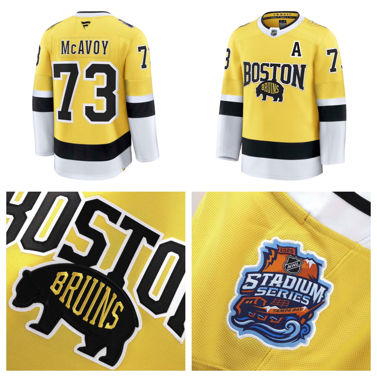 Boston Bruins 2026  Stadium Series  Fanatics Premium Charlie McAvoy 73  Jersey