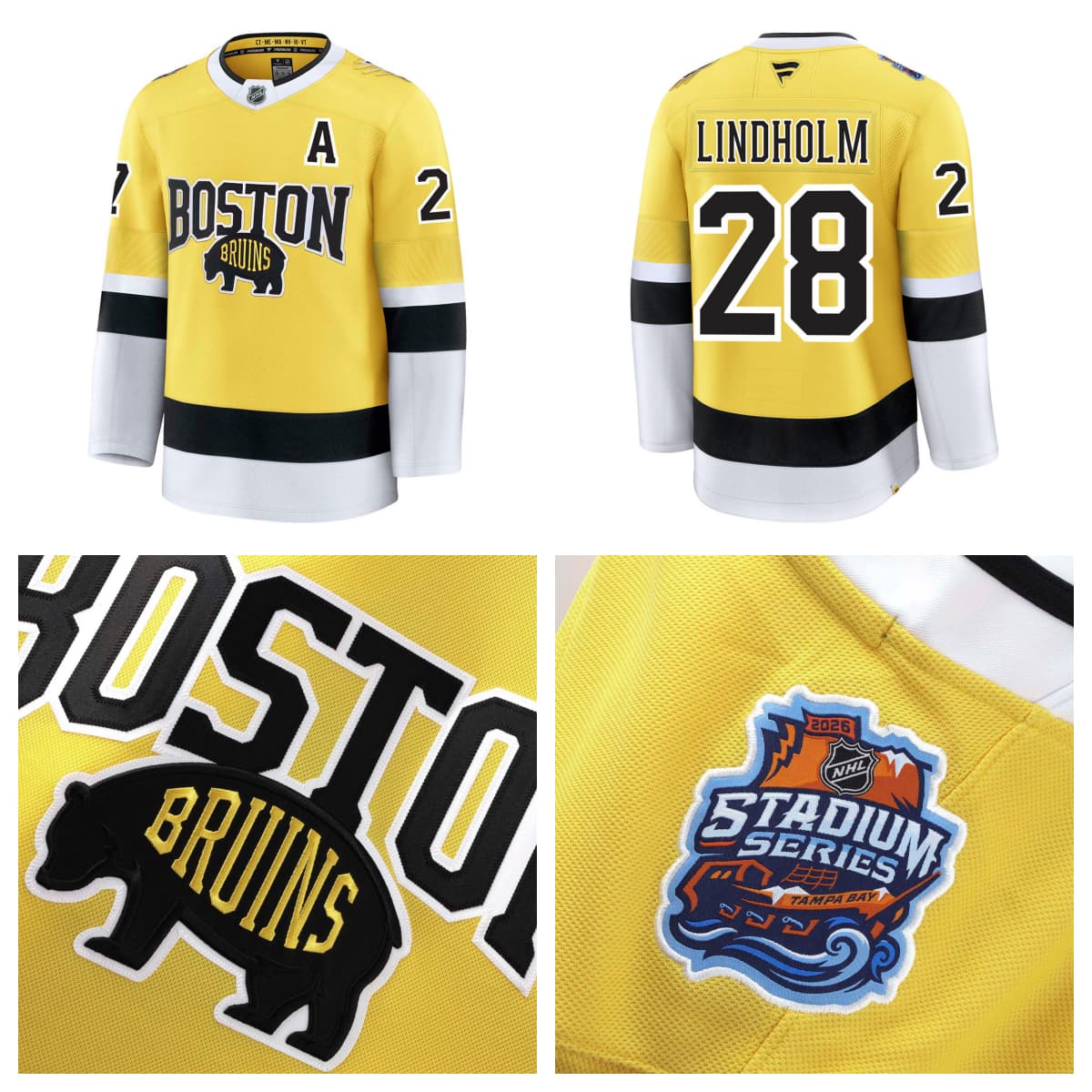 Boston Bruins 2026 Stadium Series  Fanatics Premium Elias Lindholm   Jersey