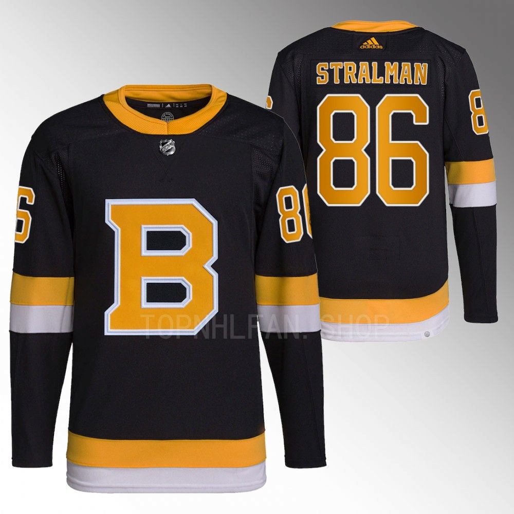 Boston Bruins Anton Stralman Black Authentic Pro Alternate Jersey Stitched