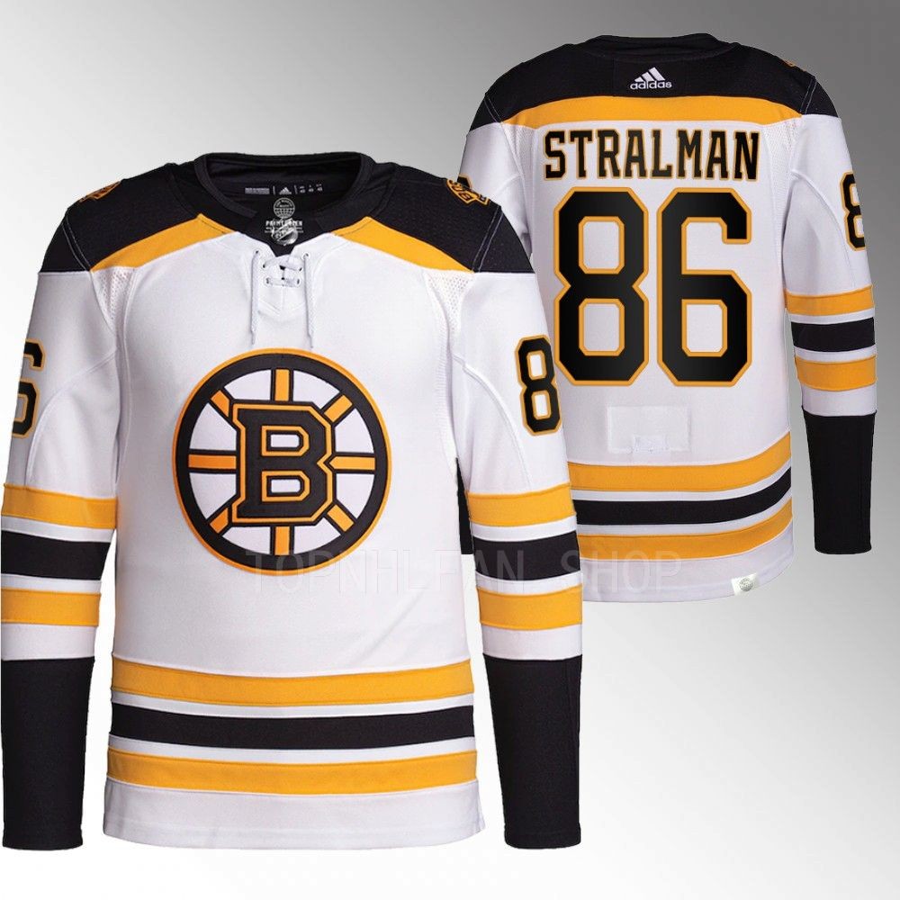 Boston Bruins Anton Stralman White Authentic Primegreen Away Jersey Stitched