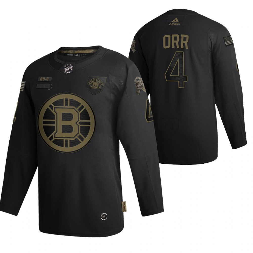 Boston Bruins Bobby Orr Black 2020 Veterans Day Authentic Jersey