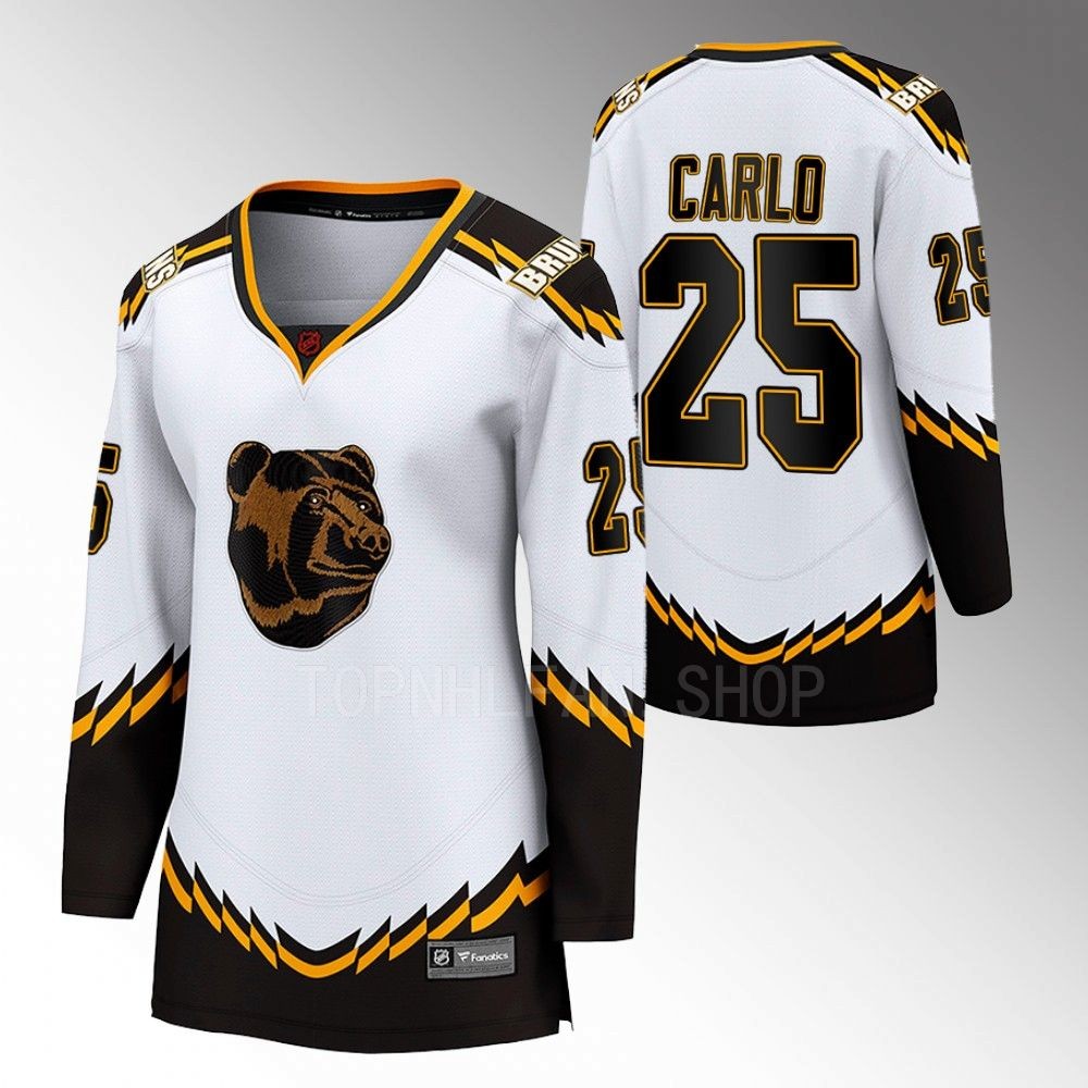 Boston Bruins Brandon Carlo Women White 2022 Special Edition 2.0 Jersey Stitched