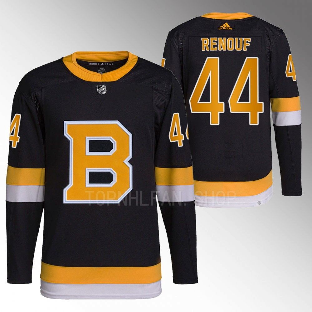 Boston Bruins Dan Renouf Black Authentic Pro Alternate Jersey Stitched